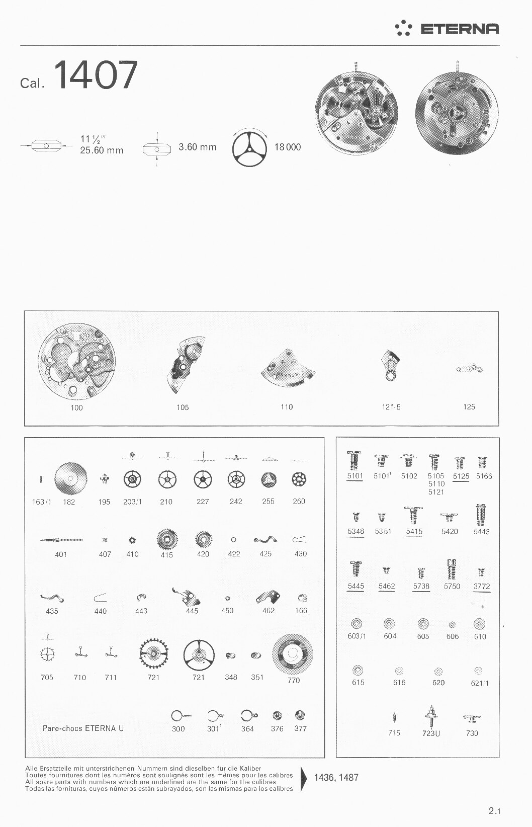 Eterna 1407 partlist