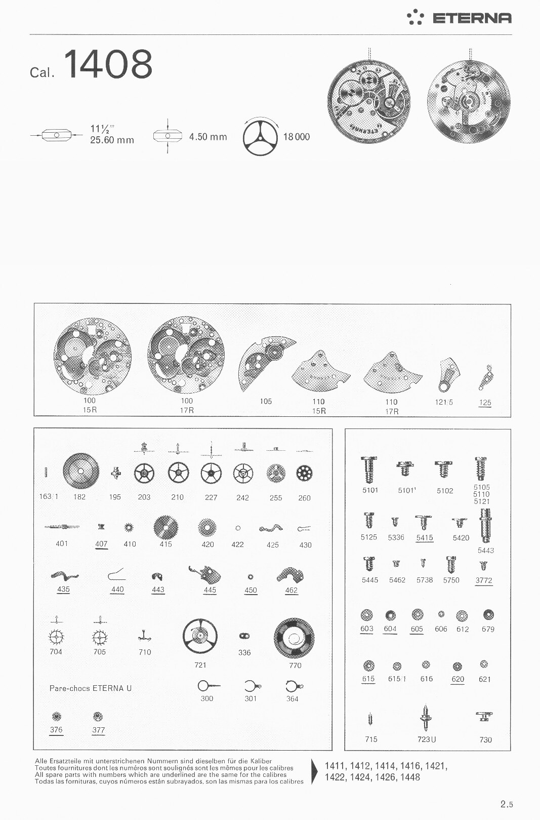 Eterna 1408 partlist