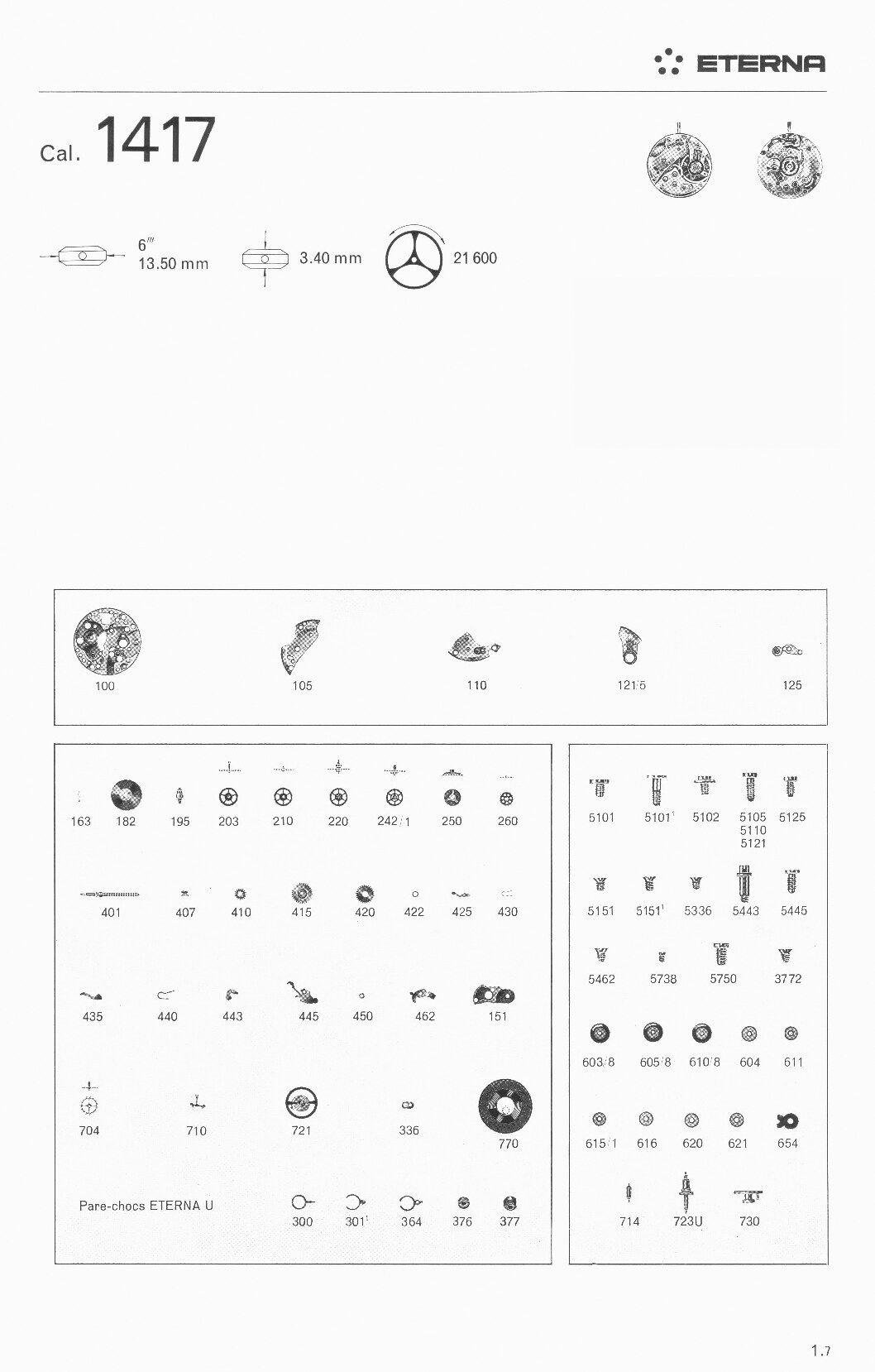 Eterna 1417 partlist