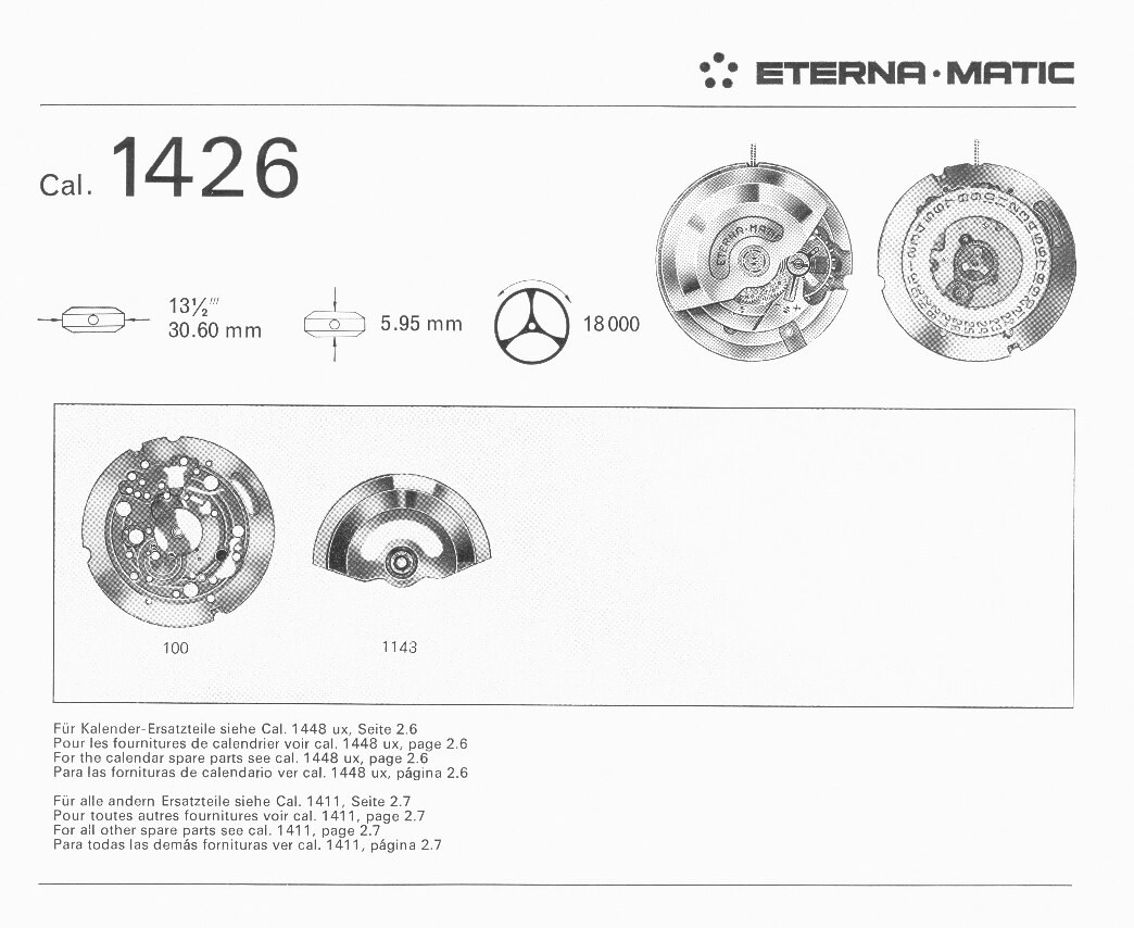 Eterna 1426 partlist