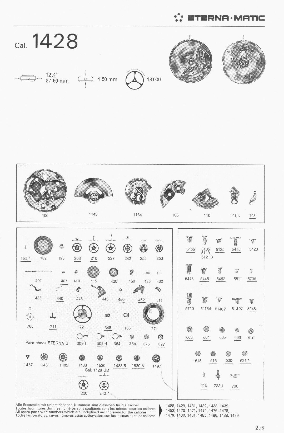 Eterna 1428 partlist