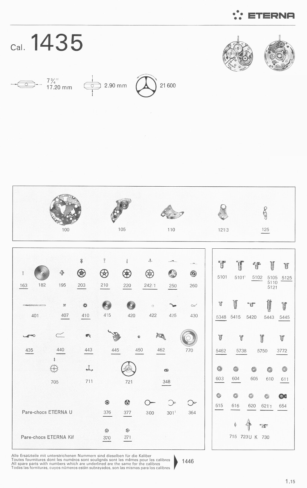 Eterna 1435 partlist