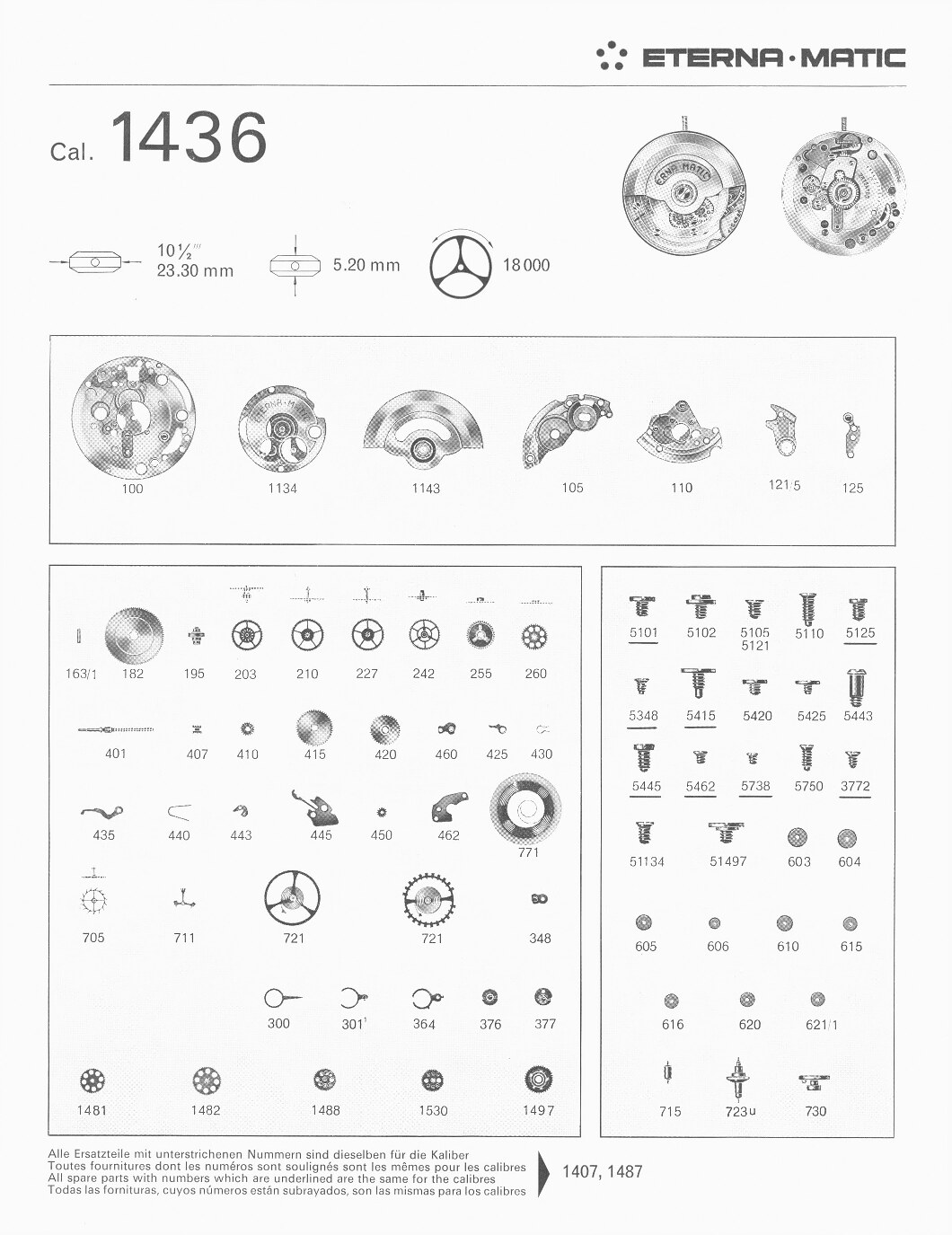 Eterna 1436 partlist