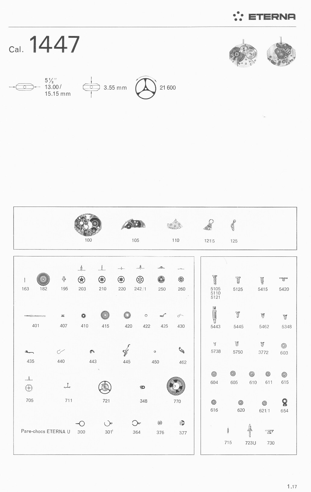 Eterna 1447 partlist