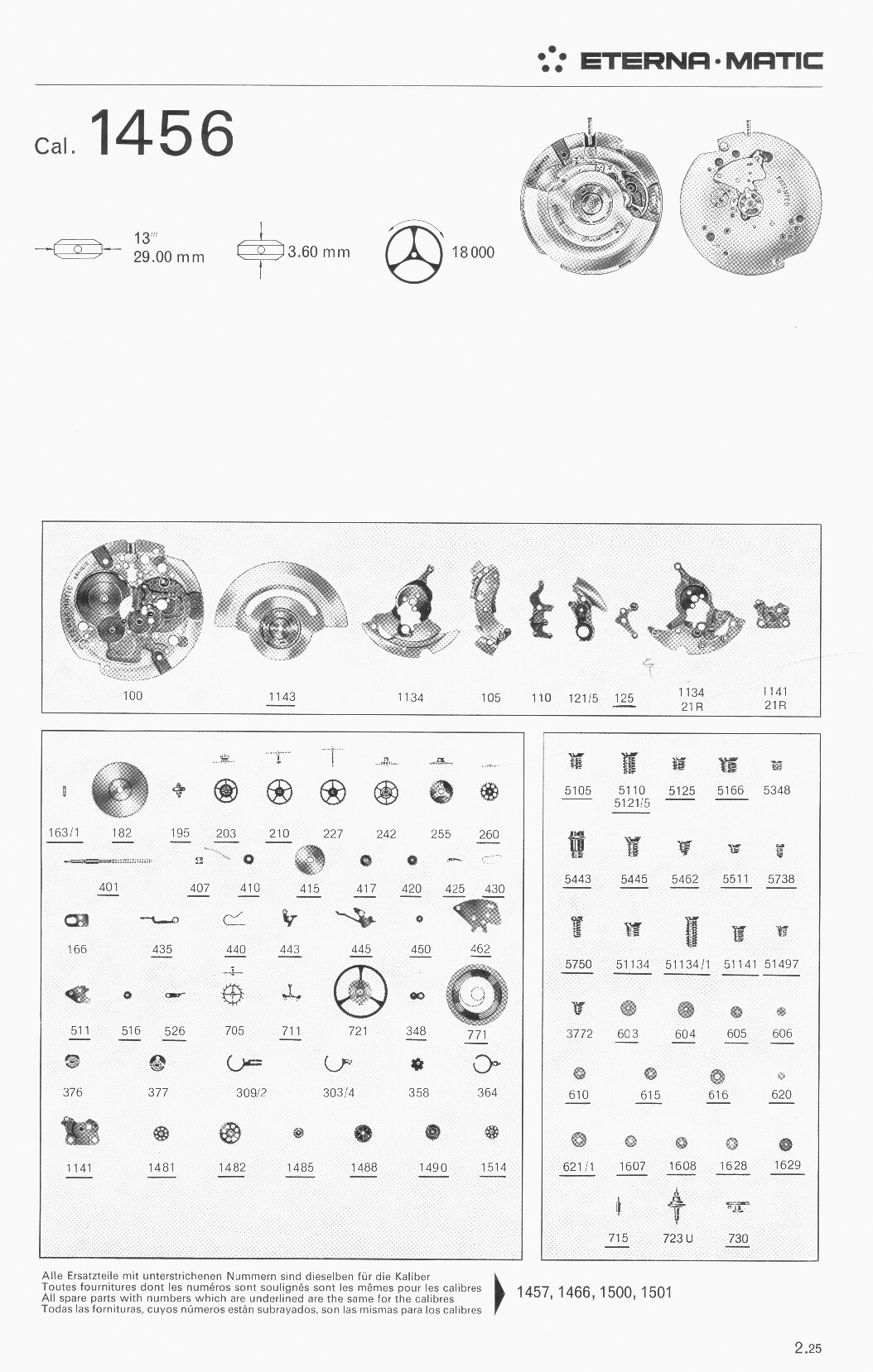 Eterna 1456 partlist