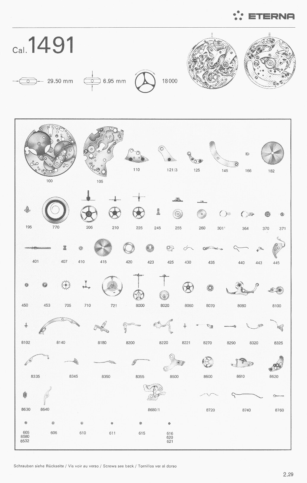 Eterna 1491 partlist