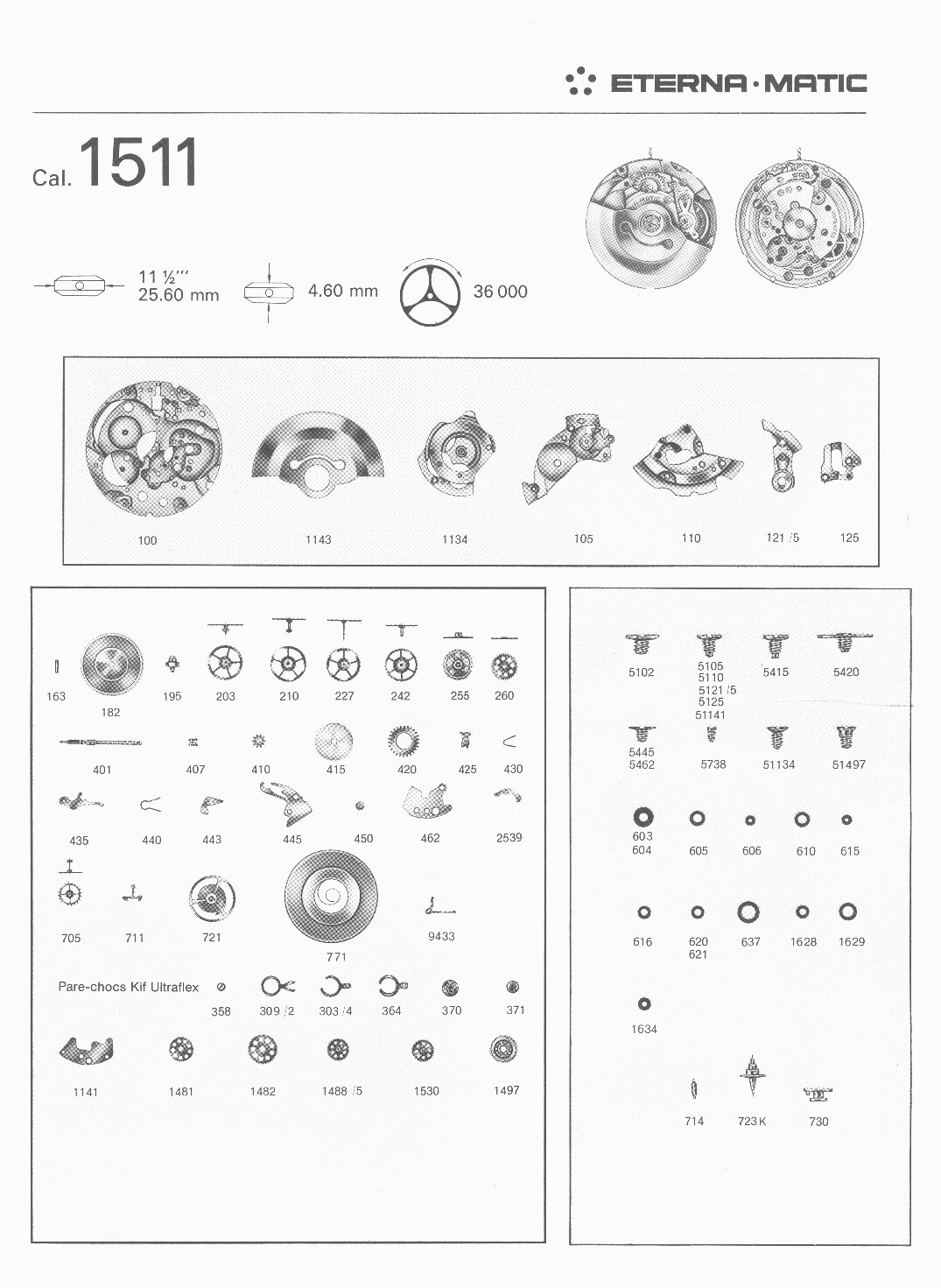 Eterna 1511 partlist