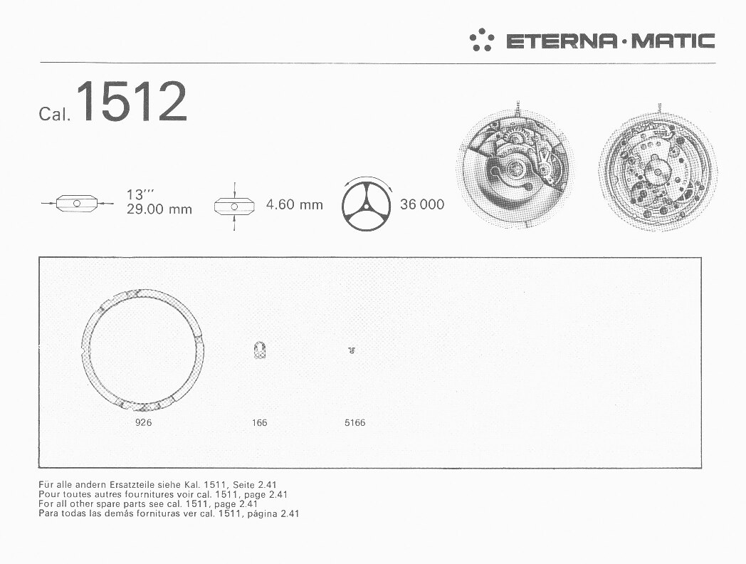 Eterna 1512 partlist