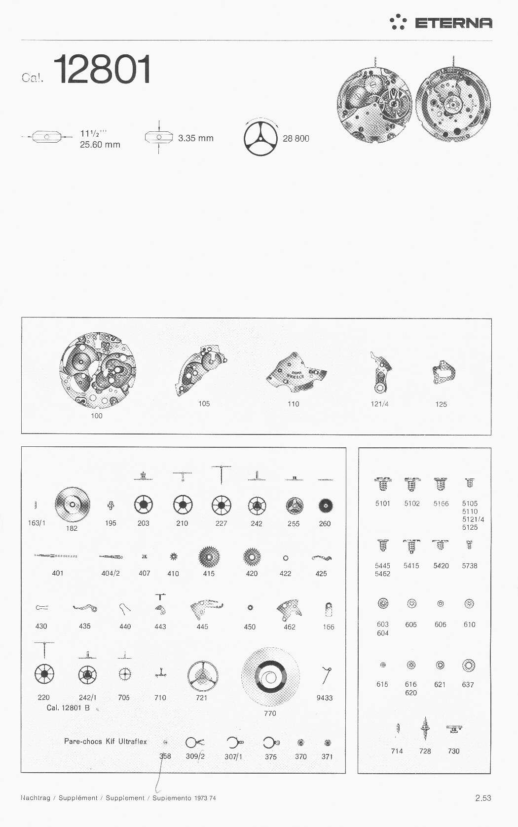 Eterna 12801 partlist