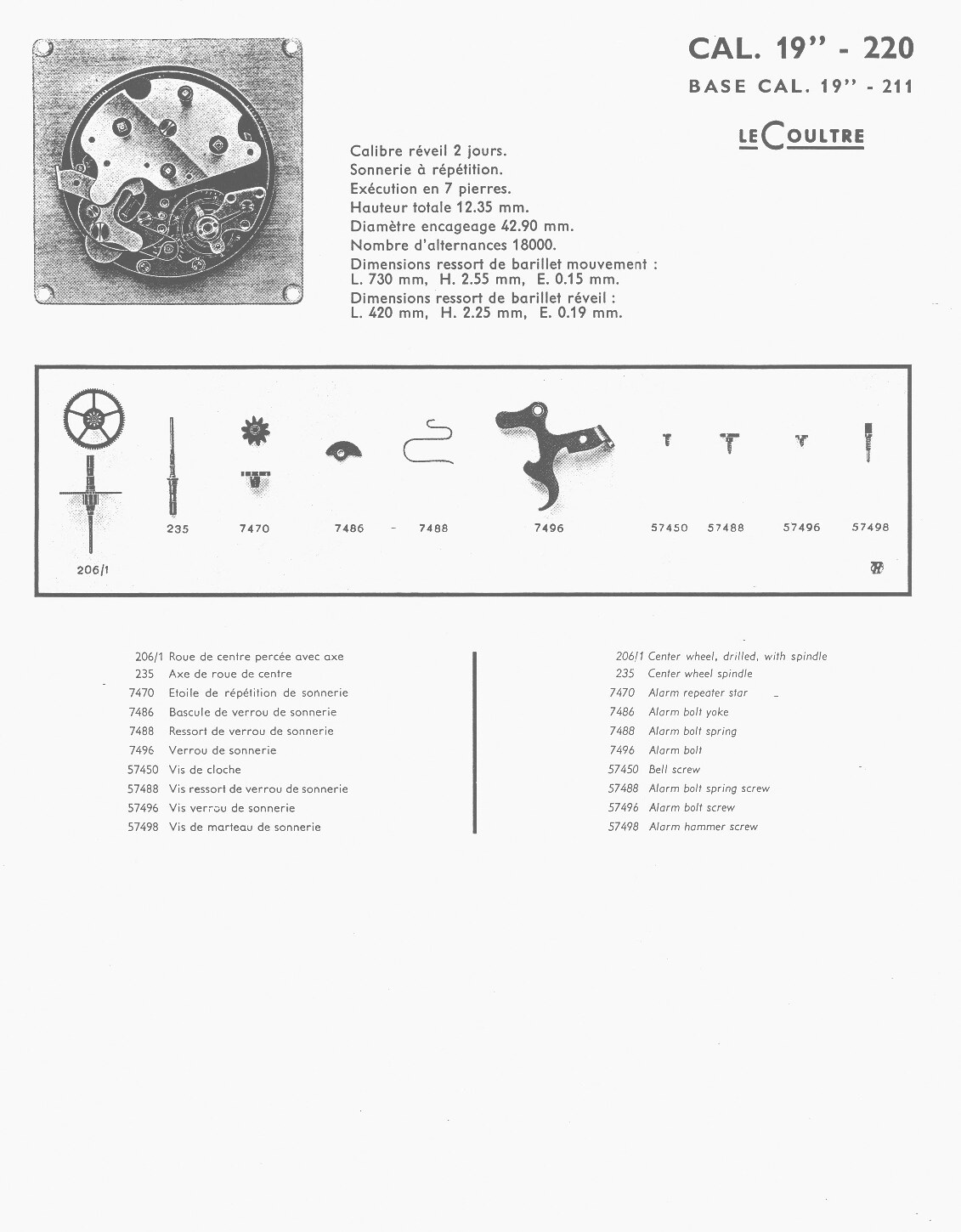 JLC 220 partlist