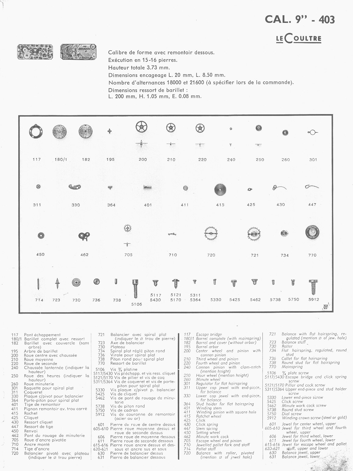 JLC 403 partlist