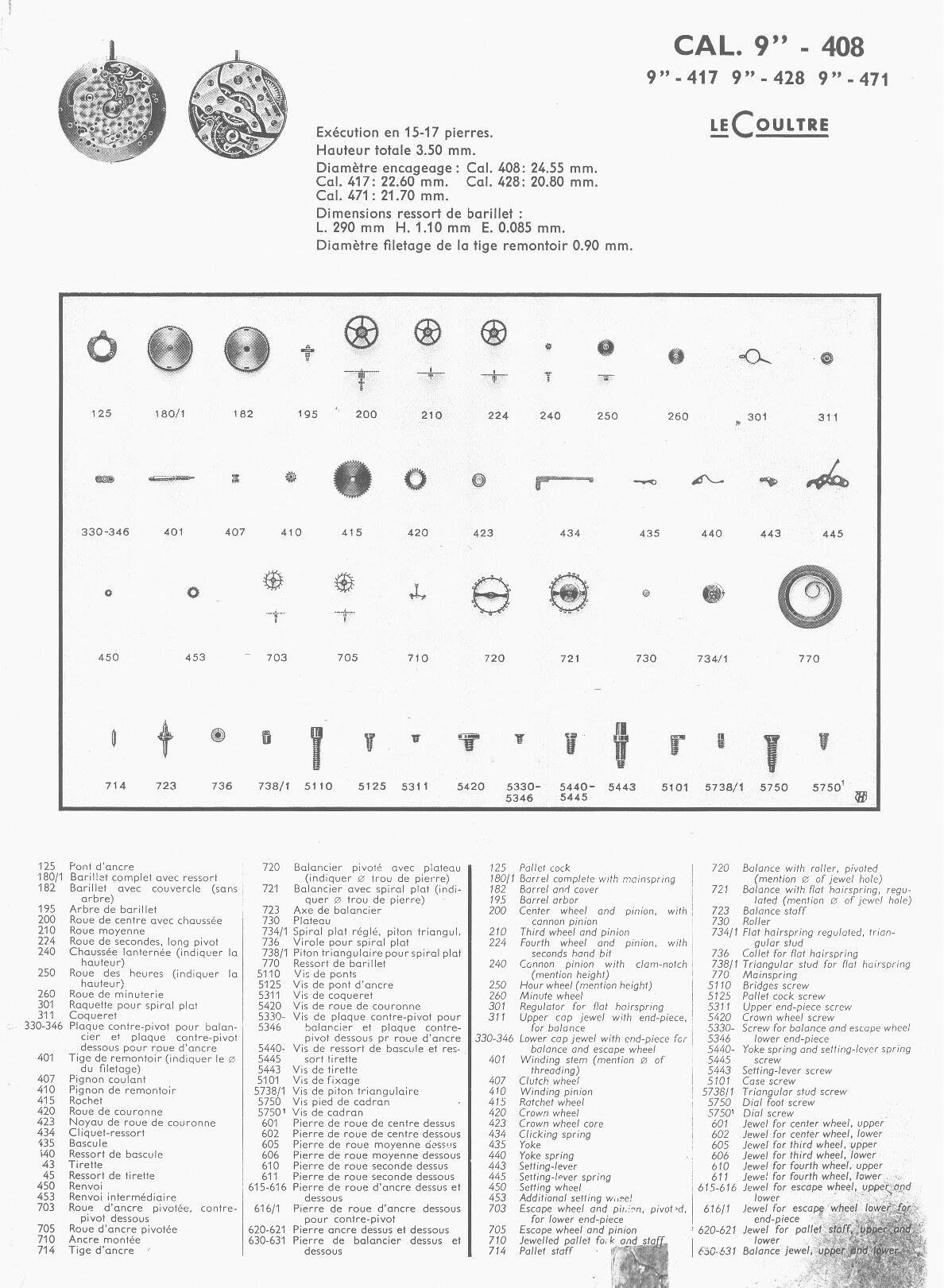 JLC 408 partlist