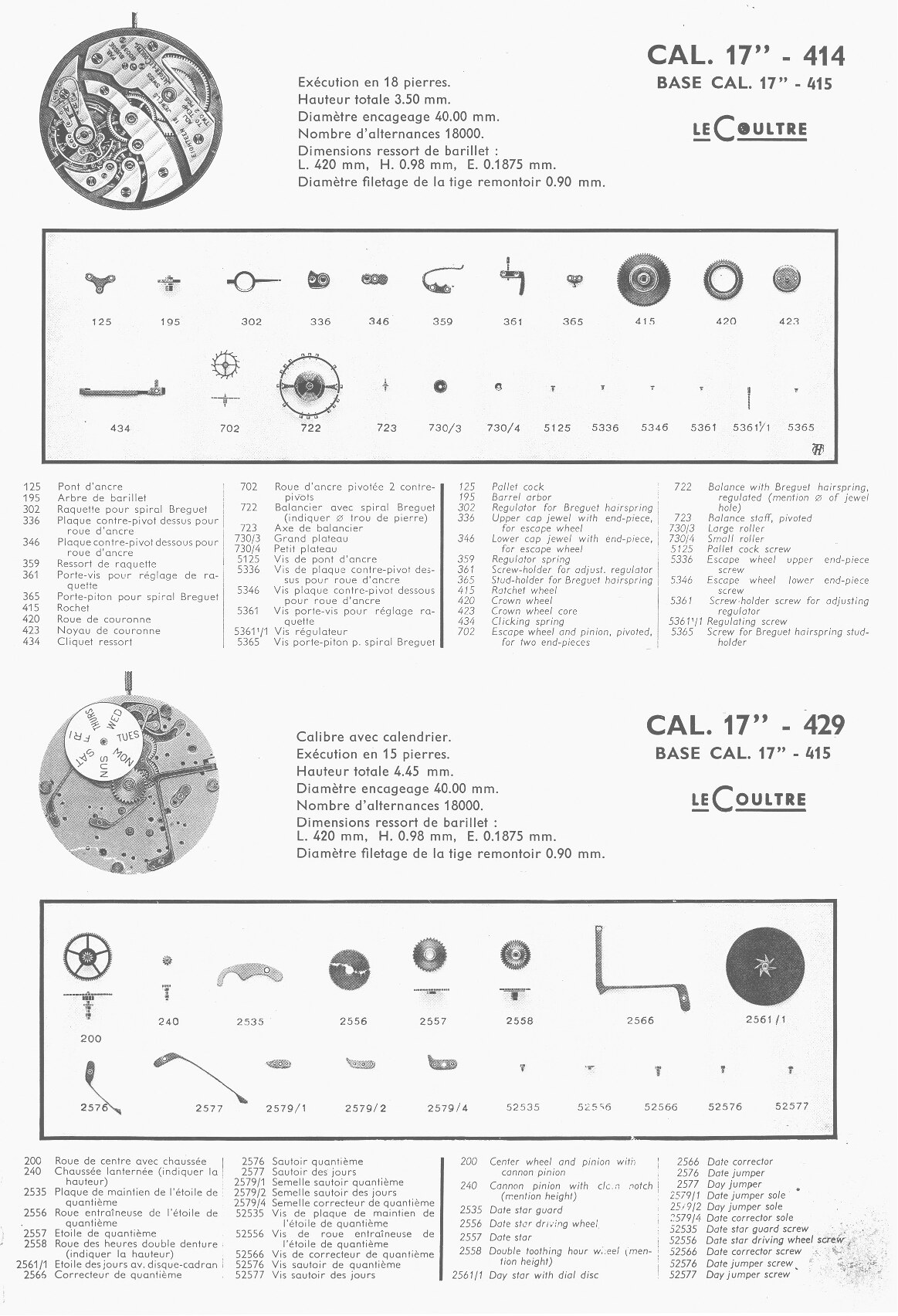 JLC 414 partlist