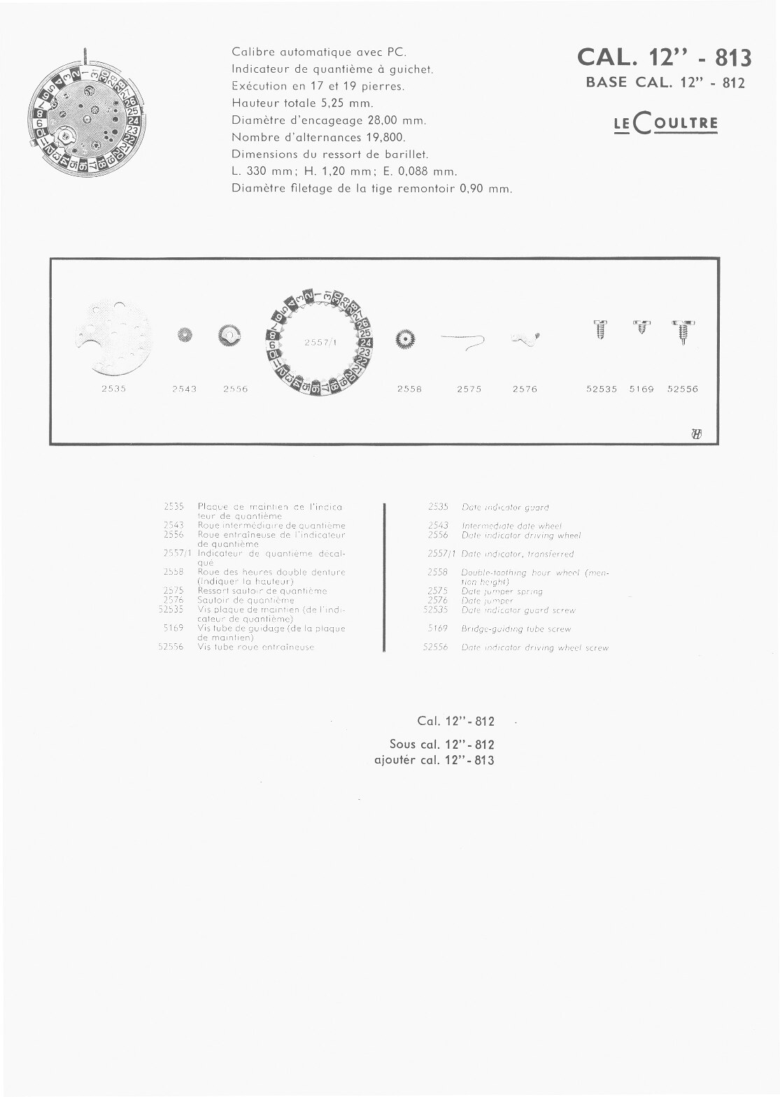 JLC 813 partlist