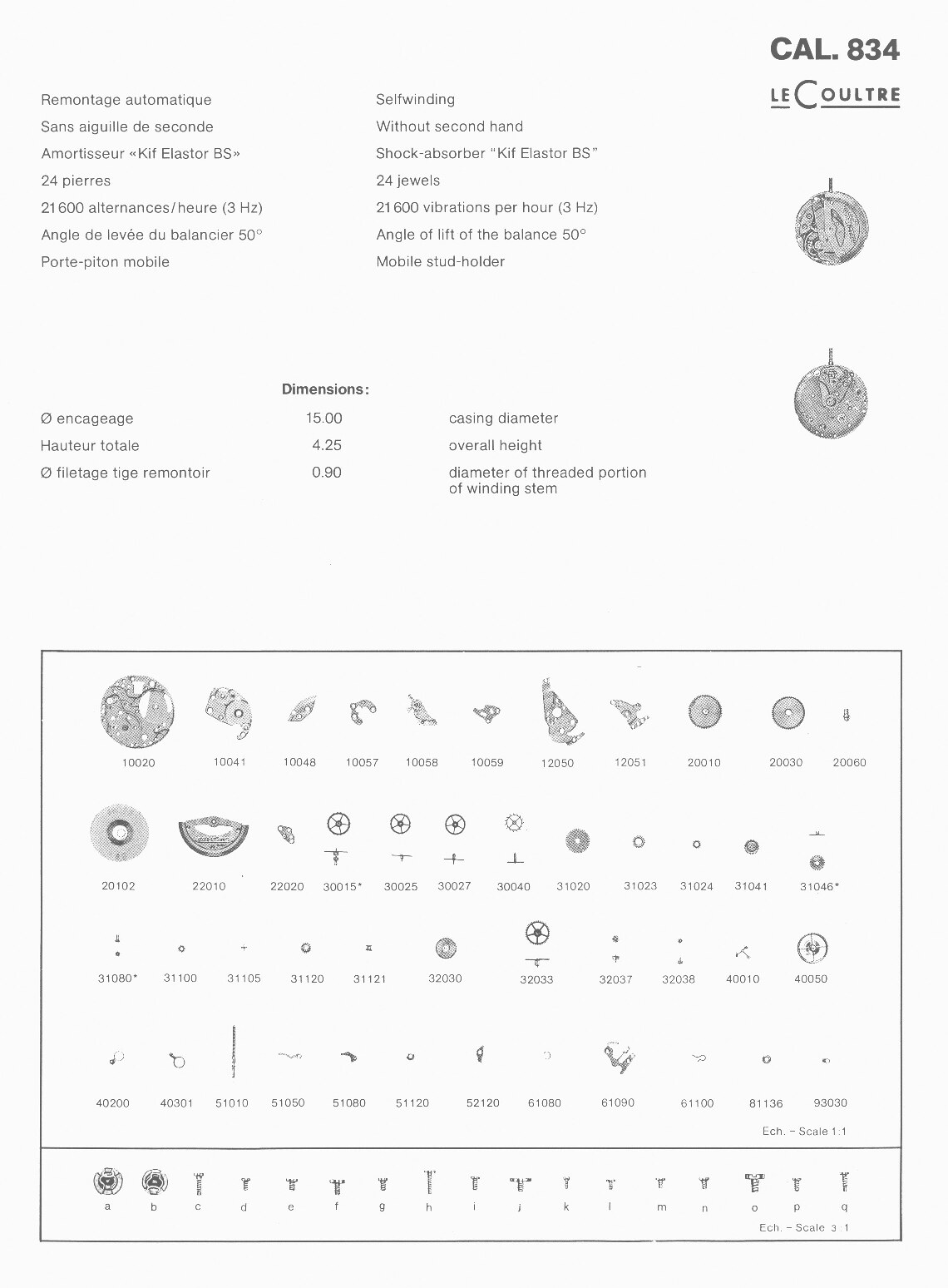JLC 834 partlist