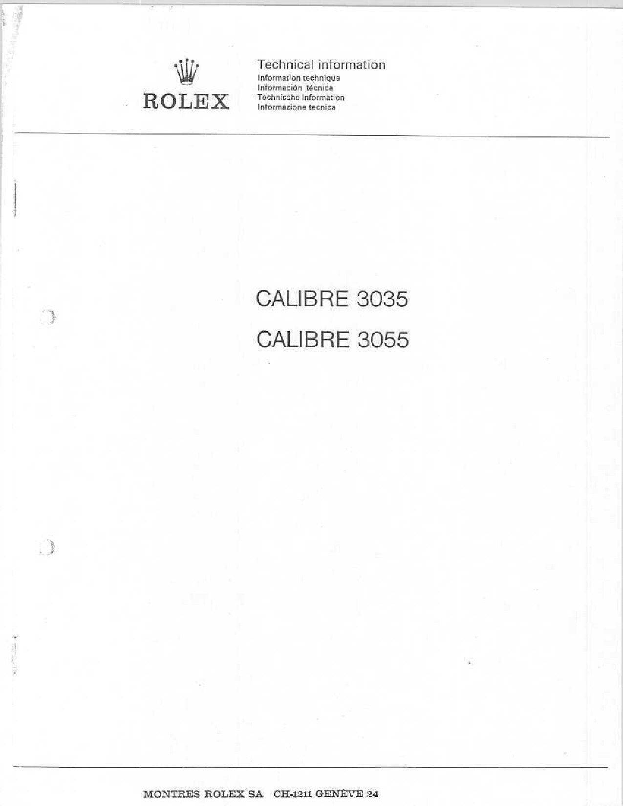 Rolex 3035 3055 technical