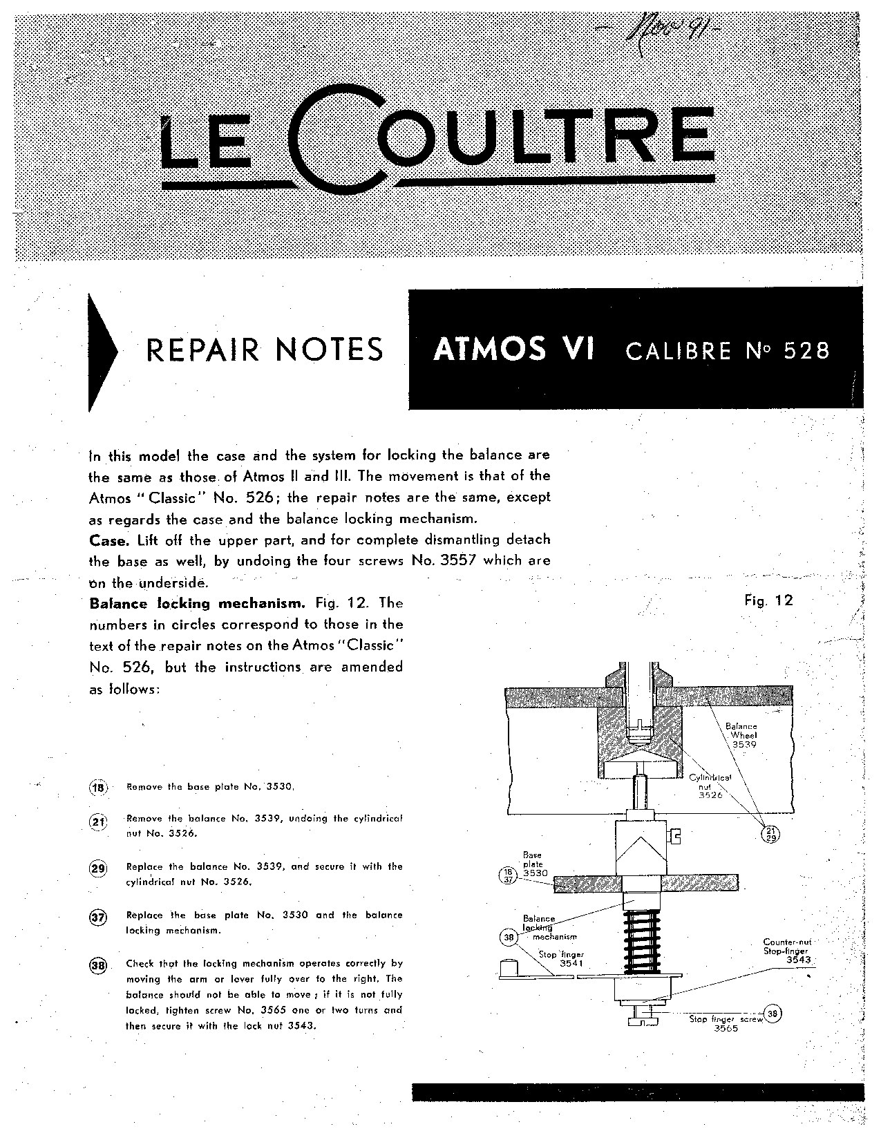 Atmos Calibre 528 technical manual